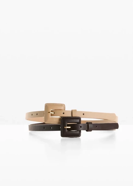 Bonprix Gürtel (2 упаковки) dunkelbraun/hellkhaki
