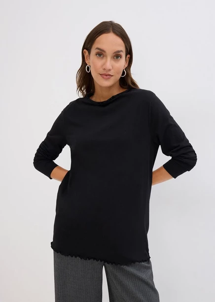 Футболка Bonprix Langarmshirt от Baumwollmix schwarz