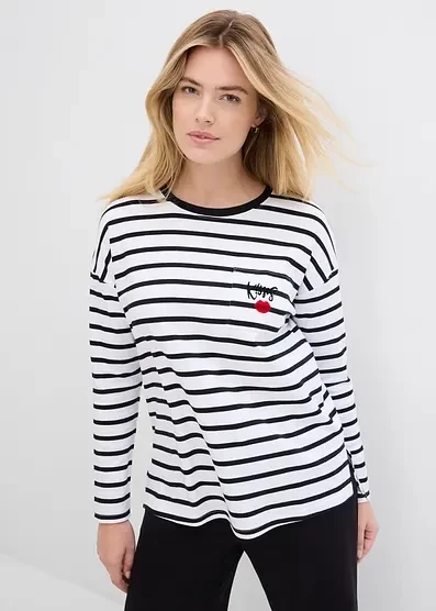 Футболка Bonprix Langarmshirt от reiner Bio-Baumwolle