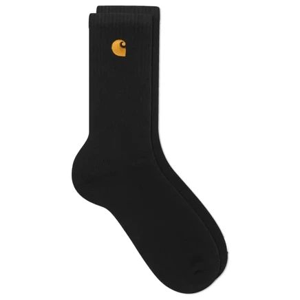 Мужские носки Carhartt WIP Chase, черные с золотым