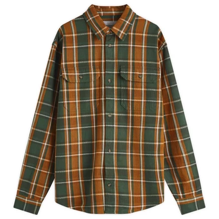 Мужская рубашка Carhartt WIP Hobart, зеленая клетка