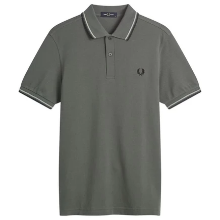 Мужская поло Fred Perry Twin Tipped, темно-зеленая/морская/черная