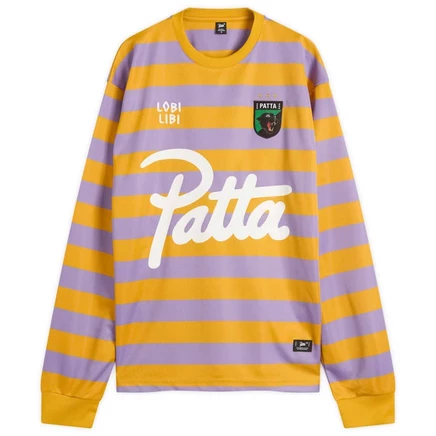 Футбольная майка в полоску Patta с длинным рукавом chalk violet