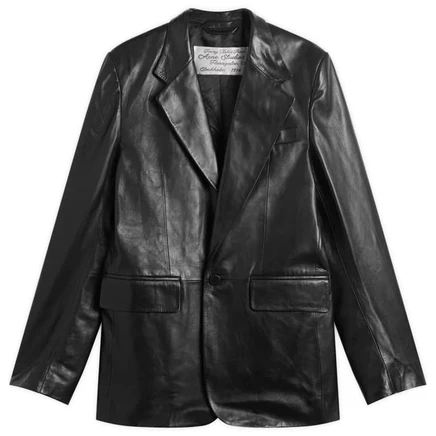 Мужской кожаный пиджак Acne Studios, черный