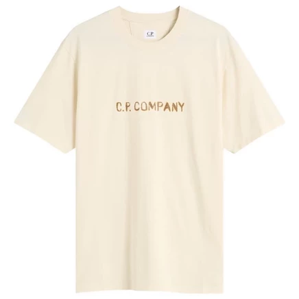 Мужская футболка C.P. Company Text Logo, фисташковая
