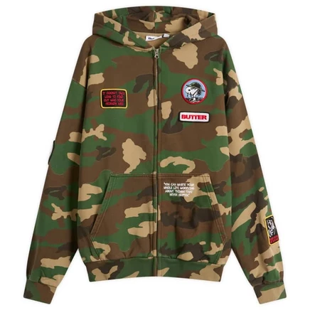 Мужское худи Butter Goods x Peanuts на молнии, камуфляжное