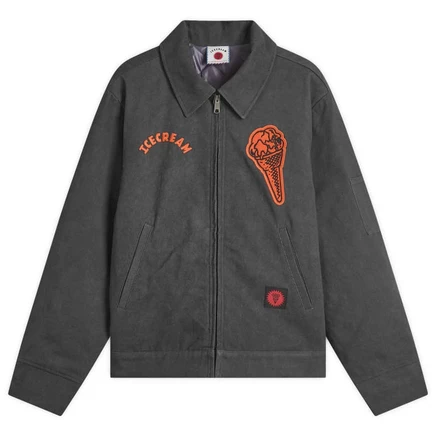 Рабочая куртка с нашивкой в виде рожка для мороженого washed black
