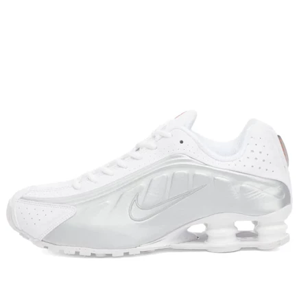Женские кроссовки Nike Shox R4 W, бело-серо-оранжевые