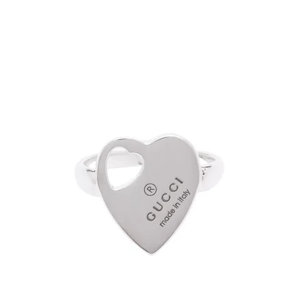 Мужское кольцо Gucci Trademark Heart, серебристое