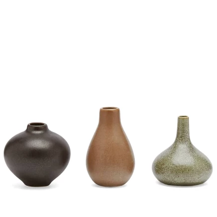 Ваза Ferm LIVING Komo Mini, набор из 3 шт, спокойные оттенки