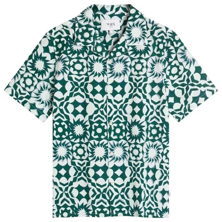 Футболка для отпуска Wax London Didcot Sketch Geo green & white
