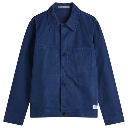 Парусиновая верхняя рубашка Norse Projects Marcus workwear blue