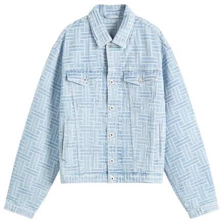 Мужская джинсовая куртка Kenzo Weave, выбеленная синяя