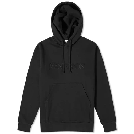 Мужское худи JW Anderson Logo Embroidery Popover, черное