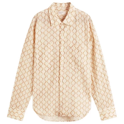 Рабочая рубашка Universal Works из ткани Milta Weave camel