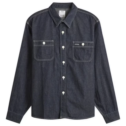 Джинсовая рубашка Visvim Mud Wash цвета индиго