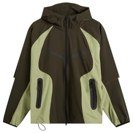 Мужская ветровка Nike Tech Woven на молнии, sequoia/черная