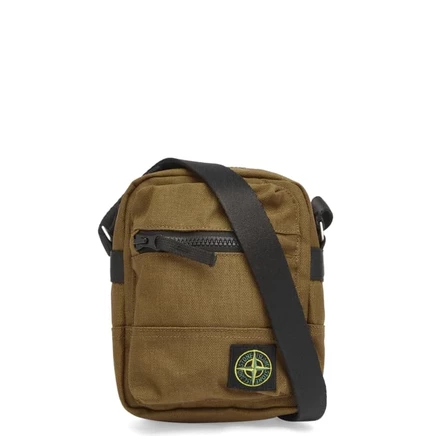 Сумка через плечо из кордуры Stone Island, обработанная смолой dark beige