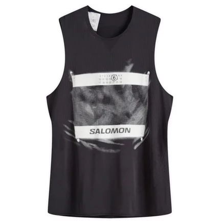 Майка MM6 Maison Margiela x Salomon на бретелях deep black
