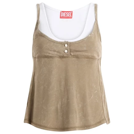 Женский топ Diesel T-Olisse двойной слой, белый и хаки