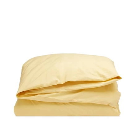 Пододеяльник двуспальный Tekla Fabrics из органического хлопка, приглушенно-желтый