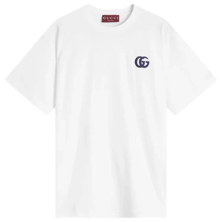 Футболка с вышитым логотипом Gucci white & mix