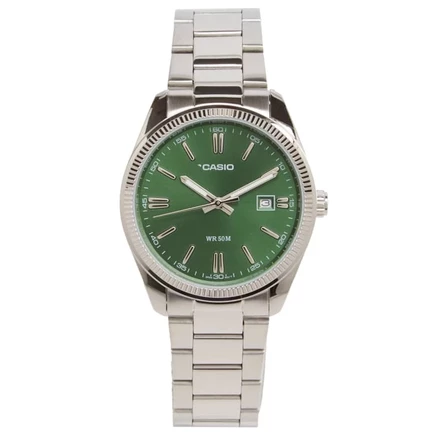 Мужские часы Casio MTP-1302 Vintage, серебристо-зеленые