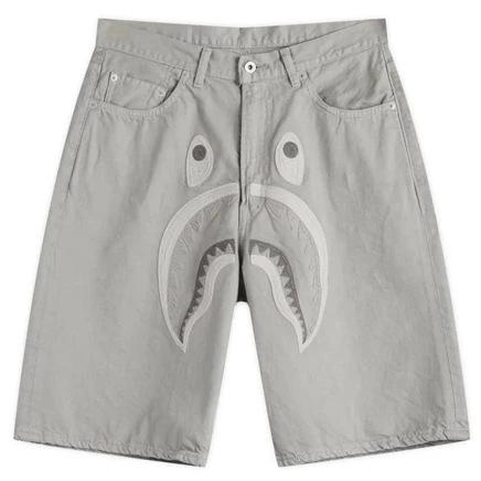 Мужские джинсовые шорты A Bathing Ape Shark, серые