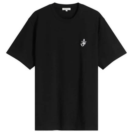 Футболка с вышивкой якоря из джерси JW Anderson black