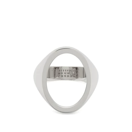 Кольцо MM6 Margiela Open Signet 4 мм, палладий