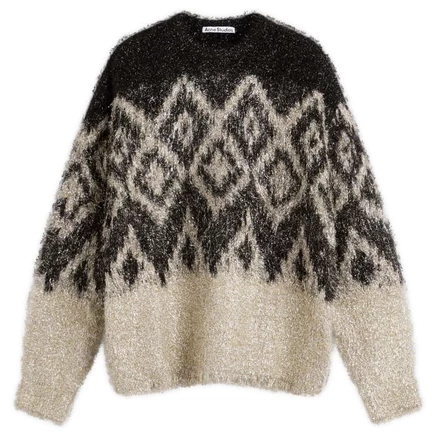 Зимний джемпер Acne Studios Kinai Tinsel, чёрно-золотой