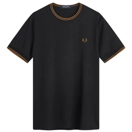 Мужская футболка Fred Perry Twin Tipped, черно-серая