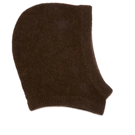 Мужская вязаная шапка-капюшон Rick Owens Knit Hood из смеси альпаки, черная