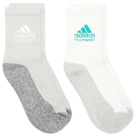 Мужские носки Adidas Equipment, 2 пары, белые и серый меланж