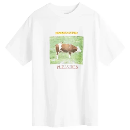 Мужская футболка Pleasures Grass Fed, белая