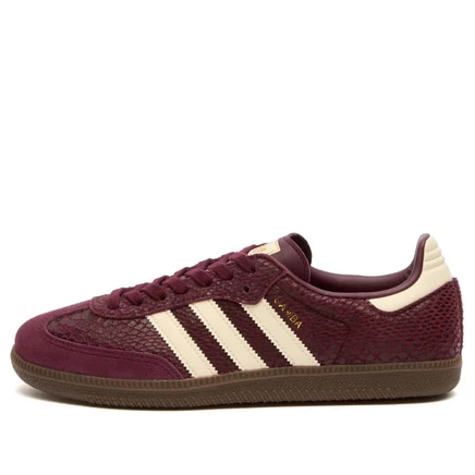 Женские кеды Adidas Samba OG, бордовый/кремовый/золотой