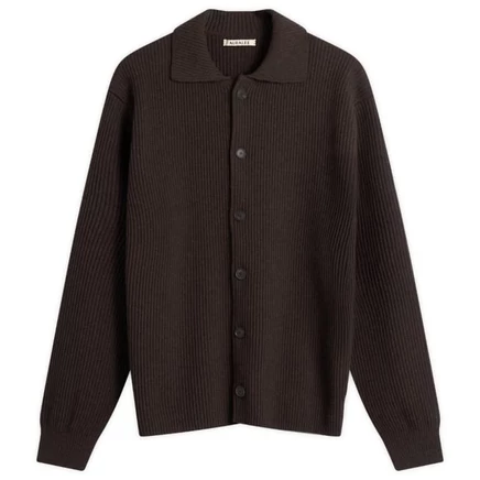 Мужской кардиган Auralee Rib Knit, коричневый