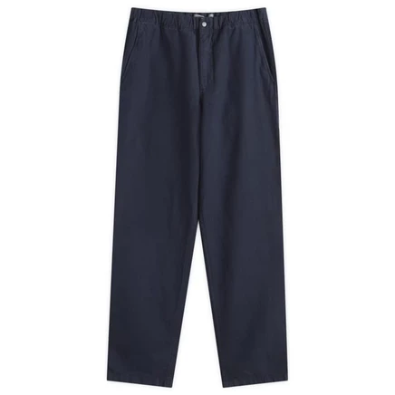 Мужские брюки Norse Projects Ezra, хлопок и лен, темно-синие