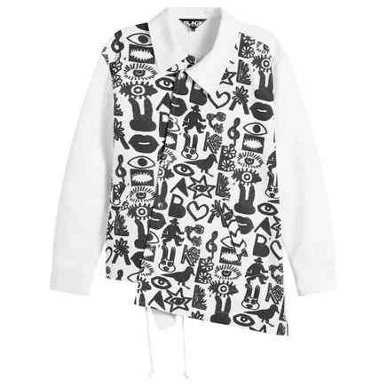 Мужская куртка Comme des Garçons Black, бело-черная