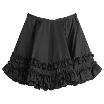 Мини-юбка с круговой оборкой из нейлона GANNI Duchesse