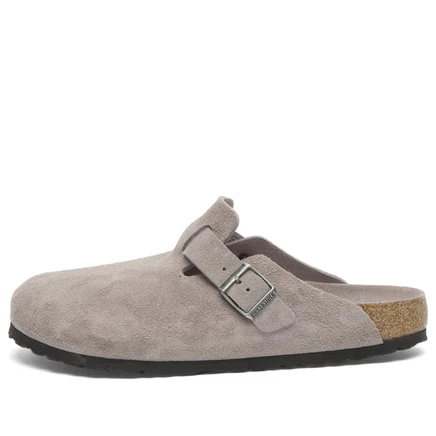 Birkenstock Boston SFB из выцветшей фиолетовой замши
