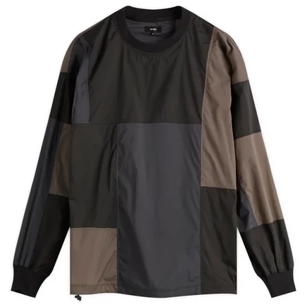 Мужской свитшот Beams Patchwork Crew Neck, черный