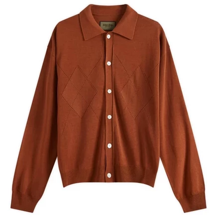 Мужской кардиган Uniform Bridge Argyle, кирпичный