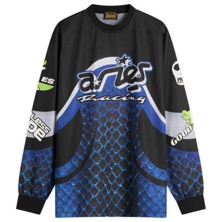 КОНЕЦ. x Топ с длинным рукавом Aries Moto Dodgem Airtex black & blue