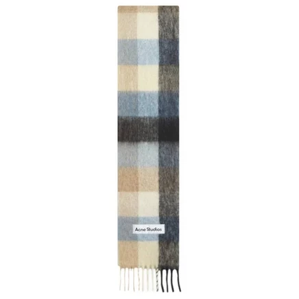 Мужской шарф Acne Studios Vally Check, синий/бежевый/чёрный