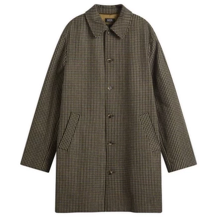 Мужское пальто A.P.C. Paul шерстяное в клетку, коричневое