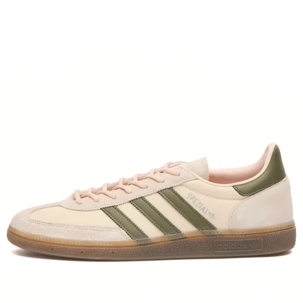 Мужские кеды Adidas Handball Spezial замшевые, оливково‑бежевые
