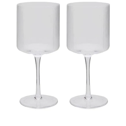 Бокалы Ferm LIVING Ripple для вина, набор 2, прозрачные