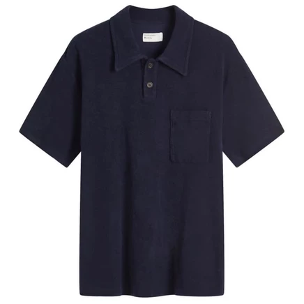 Легкое махровое поло Universal Works Newlyn bright navy