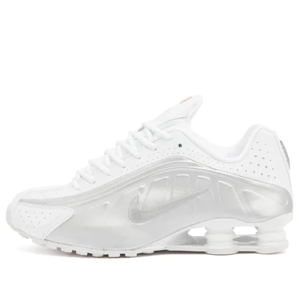 Мужские кроссовки Nike Shox R4, бело-серебристые